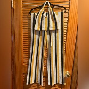 Zara Striped Yellow and Black Pantsuit